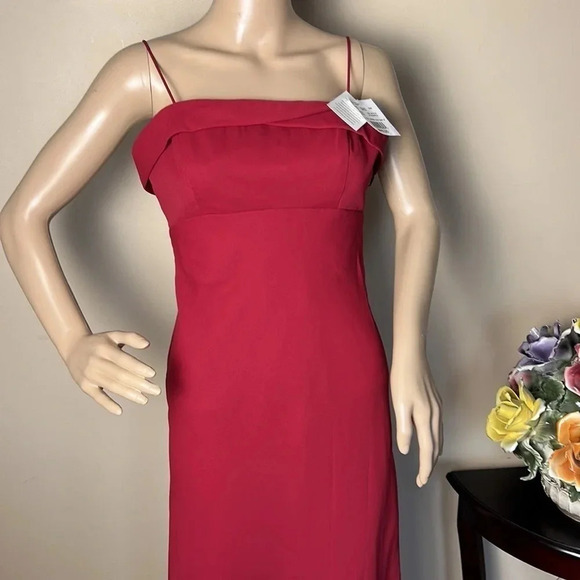 Y2K MICHEALANGELO dress size 6.NWT, red,maxi,fitted,lined,classy,spaghetti strap - Picture 7 of 16